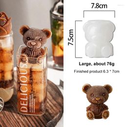 Baking Moulds 5.5 5.5cm Silicone Ice Mould DIY Bear 3D Reusable Ball Maker Plaster Soap Candle Decor Summer Cream Kitchen Accessories