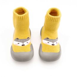 First Walkers Baby Childrens Shoes Boys and Girls Babys First Walking Childrens Cartoon Animal Soft Rubber Sole Socks Knitted Non slip Shoes d240525