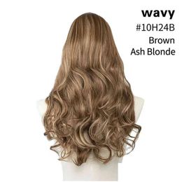 Hair Pieces Sarla U Part Clip In Extension Clip-On Natural Thick False Fake Synthetic Blonde Long Straight Hairpieces 16 20 24 Inch 28 Oth3S