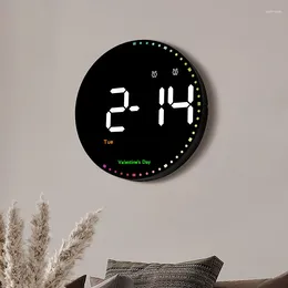 Wall Clocks Digital Electronic Clock Calendar Living Room Simple Decoration LED Colourful And Dynamic