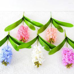 Decorative Flowers 3D Hyacinth Plastic Artificial Flower Potted DIY Crafts Floral Festival Party Fake Plants Romantic Wedding