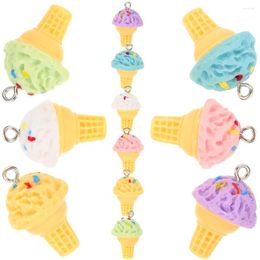 Storage Bottles 24 Pcs Resin Accessories Cute Ice Cream Charms Jewellery Pendants Decors Necklace Making Bracelet DIY Craft