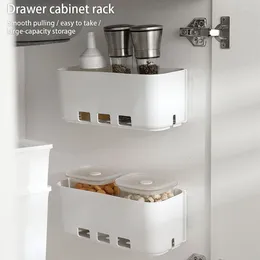 Kitchen Storage Organizer Mounted Cabinet Under Sink Drawer Holder Removable Cookware Bathroom Reusable Rack Shelf