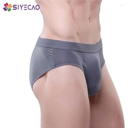 Underpants Designed Brand Men Underwear Briefs Slip Back Mesh Shorts Cueca Gay Sexy Male Panties Breathable Hollow Panty
