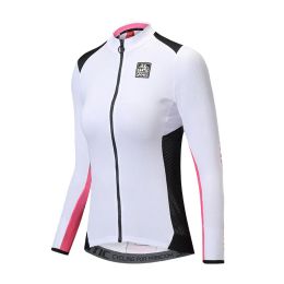 Santic Cycling Jersey Women Long Sleeve Breathable Sport Bicycle Clothing Team Bike Wear Cycling Jackets Sportswear Asian Size