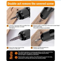 4/5/6Pcs Damaged Screw Extractor Drill Bit Double Side Drill Screws Kit Easily Take Out Stripped Out Broken Screw Bolt Remover