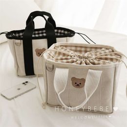 Cute Bear for Baby Diaper Korean Quilted Mommy Nappy Maternity Packs Toiletry Lage Bag Mom Travel Tote L2405