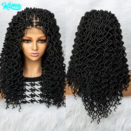 Synthetic Lace Front Wig Braided Wigs Braid African With Baby Hair Braided 9x6 Lace Front Wigs Water Wave Wigs