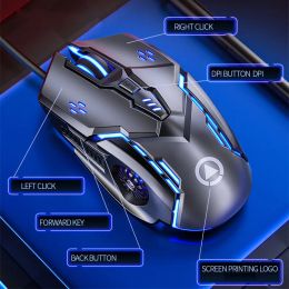 Pink Wired Gaming Mouse Backlit High Sensitivity 6 Keys Macro Programming Gamer Mechanical RGB Mute For Game Computer Tablet PC
