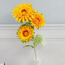 Decorative Flowers Artificial Silk Flower Sunflower Bouquet Daisy Home Garden Wedding Table DIY Simulation Plant Ramadan Decoration