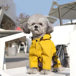 Dog Apparel Raincoat Full Pack Four-legged Waterproof Poncho Teddy Pomeranian Rainy Day Pet Clothing Small Medium Sized Bichbear