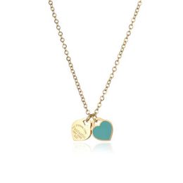 Pendant Necklaces Hot Coloured heart-shaped best friend pendant necklace womens necklace stainless steel Jewellery accessory chain necklace long necklace T240524