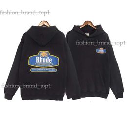 Mens Rhude Hoodie Letter Print Long Sleeve Fashion Men Women Rhude Hoodie Sweatshirts Luxury Sweater Hip Hop Hoodies Luxury Brand Sweatshirts e8d3