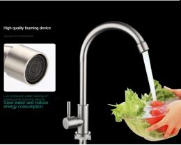 Kitchen Basin Sink Faucet SUS304 Stainless Steel Single Cold Water Taps Vegetable Washing Torneira Cozinha Griferia Para Cocina