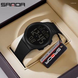 Wristwatches SANDA 2024 Men's Waterproof LED Digital Sports Watch Military Fashion Countdown Top Brand 2151
