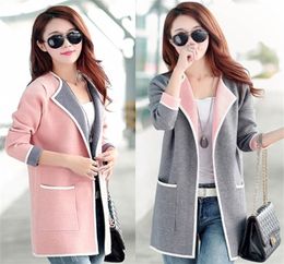 Spring Herbst Strick Frauen Strickjacken Koreaner Plus -Size -Jacke Mode mittelgroß