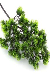 5Pcs Pine tree Branches Artificial plastic Pinaster plants fall Christmas tree decoration flowers arrangement Leaves wreath3599101