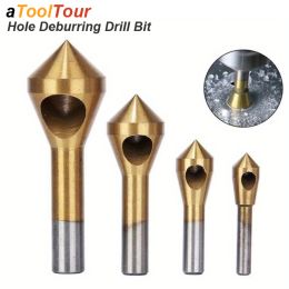 90° Chamfer Drill Bit Taper Cutter Deburr Countersink Titanium Coated Round Shank For Aluminium Wood Soft Metal Smooth Hole Cut