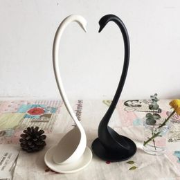 Spoons Swan Shaped Soup Ladle White/Black Design Special Upright Spoon Useful Kitchen Saucer Cooking Tool Wholesale