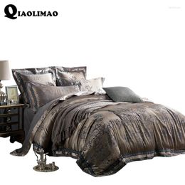 Bedding Sets High Quality Sateen Jacquard Set Cotton Soft Duvet Cover/Bed Sheet/Cushion Cover/Pillowcases 4/6 Pcs Textile Kit