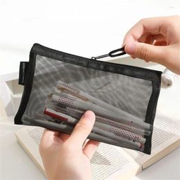 Storage Bags Mesh Portable Organizer With Zipper Card Pouch For Credit ID Pen Data Line