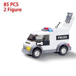 City Police Airplane SWAT Car Fire Helicopter Carrier Vehicle DIY Assemble Aircraft Model Building Blocks Bricks Kids Toys Gifts