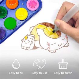 3/9Pcs Watercolour Brush Pens Set Super Easy to Use and Fill for Water Soluble Coloured Pencil Aqua Brush Pen for Beginners Kids