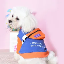 Dog Apparel Pet Dogs Cats Clothes 2024 Autumn Winter Warm Sweatshirt Costume Hoodie Wiht Bag Removable Backpack Small Medium Jacket