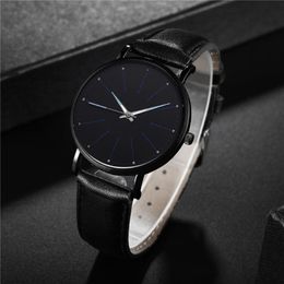 Wristwatches Mens Fashion Large Dial Military Quartz Men Watch Leather Sport Watches High Quality Clock Wristwatch Relogio Masculino 277I