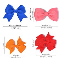 10/20Pcs Cute Grosgrain Ribbon Bowknot Clips for Girls Colorful Bows Clip Hairpin Barrettes Headwear Kids Hair Accessories