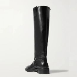 Genuine Leather Autumn Winter Knee High Boots Women Shoes Black Western Tall Long Chelsea Boots Female 2023 New Trends Shoes