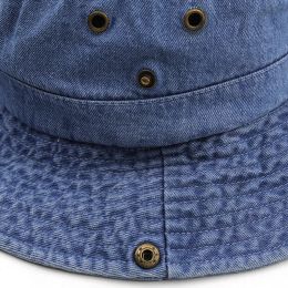 2022 Blue Cowboy Bucket Hat with String Men Denim Beach Sun Hat for Women Outdoor Hiking Couple Bob Panama Summer Fisherman Hat