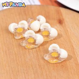 Kitchens Play Food 5 pieces/batch simulation doll house mini broken egg model DIY kitchen food DIY resin toy childrens gift accessories d240525