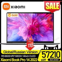 Xiaomi Book Pro 14 2022 Laptop AMD Ryzen R5 6600H/R7 6800H 16G+512G/1T/2T 660M/680M Graphics 2.8K 90Hz 14Inch OLED Mi Notebook