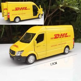 Diecast Model Cars 1 36 DHL Express Truck Model Toy Sprint MPV Commercial Vehicle Alloy Die Casting Static Simulation Model S545210