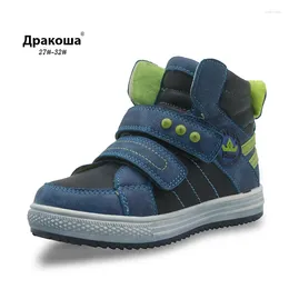 Boots Apakowa Autumn Boys Shoes Pu Leather Children's Ankle 2024 Solid Kids With Rivet Toddler Sport Eur 27-32