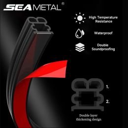 SEAMETAL Car Door Rubber Seal Strip Double-Layer Weatherstrips Soundproof Waterproof Sealing Strips for Car Door/Hood/Trunk