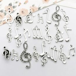 20PCS Mixed Tibetan Silver Tool Christmas Cat Key Flower Music Pendant DIY Bracelet Necklace Earrings charms for jewelry making