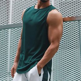 Gym Tank Top Men Mesh Quick Dry Bodybuilding Sleeveless Shirt Fitness Singlets Basketball Sportswear Muscle Vest Summer Clothing 240513