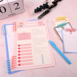 KW-trio 10pcs Plastic 30-Hole Loose Leaf Binders Ring Binding Spines Combs 85 Sheets Capacity for DIY Paper Notebook Album