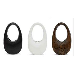 Shoulder Designer Bag Oval Underarm Tote Bag Minority Female Leather Handbag Snake Pattern Round Clutch Bag 220528