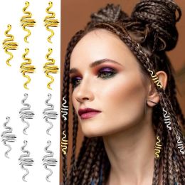 Hair Hoop Golden Snake Headwear Women Headband Jewellery Cosplay Props Spiral Hairpin Girl Dreadlock Braided Hair Ring Accessories