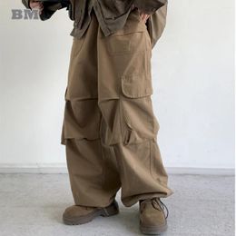 Men's Pants Korean Hip Hop Multi-Pocket Cargo For Men Women Streetwear Baggy Kpop Fashion Trousers Vintage Casual Male