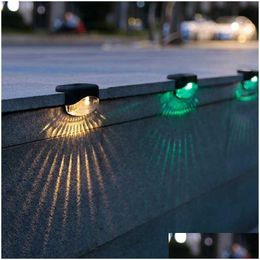 Garden Decorations New Led Solar Stair Lamp Outdoor Waterproof Lights Fence Courtyard Landscape Steps Lamps Powered Light For Decor Dr Otewv