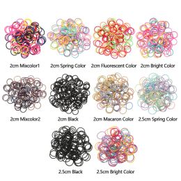 100Pcs Cute Small Girl Ponytail Hair Holder 2cm/2.5cm Hair Accessories Mini Thin Elastic Rubber Bands For Kids Colorful Hair Tie