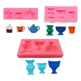 Baking Moulds Roman Flower Pot Fondant Silicone Mold Cake Decoration European-style Building Retro Castle Chocolate M685