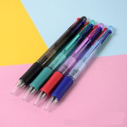 1PCS MultiColor Pen 4 In 1 Colourful Retractable Gel Pen 0.5mm Black Blue Red Ink Refills for Student School Gel Pens Stationery
