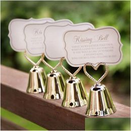 Other Event Party Supplies Kissing Sier Gold Bell Place Card Holder/P O Holder Wedding Table Decoration Favors P1202 Drop Delivery Dhm10