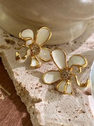 Stud Earrings LONDANY Autumn Drop Glaze Flower Delicate Workmanship Layer Female