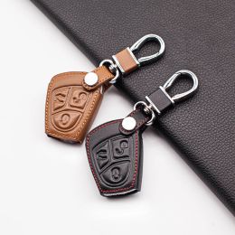 Leather Remote Car Key Fob Case Cover Holder Shell for Mercedes Benz C B E R Class GL CLS CLK SLK W203 W211 W204 3 Buttons Chain